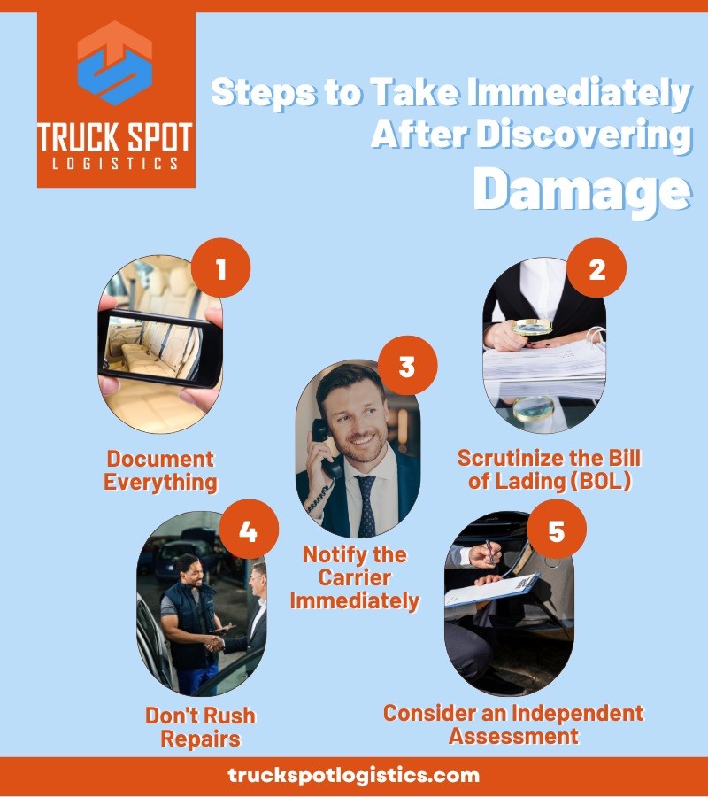 what to do when car damaged in transit