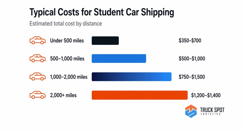 TSL Illustrations for Blog Articles - 43 Infographic showing car shipping cost per mile by distance
